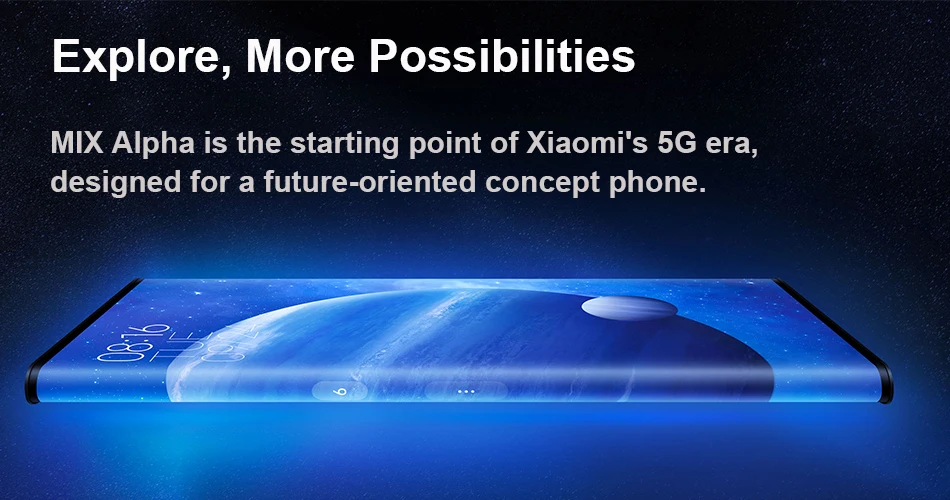Xiaomi MIX Alpha 12 ГБ 512 ГБ Snapdragon 855 Plus 7,9" OLED 5G объемный экран супер флагманская Тройная камера MIUI Alpha 4050 мАч