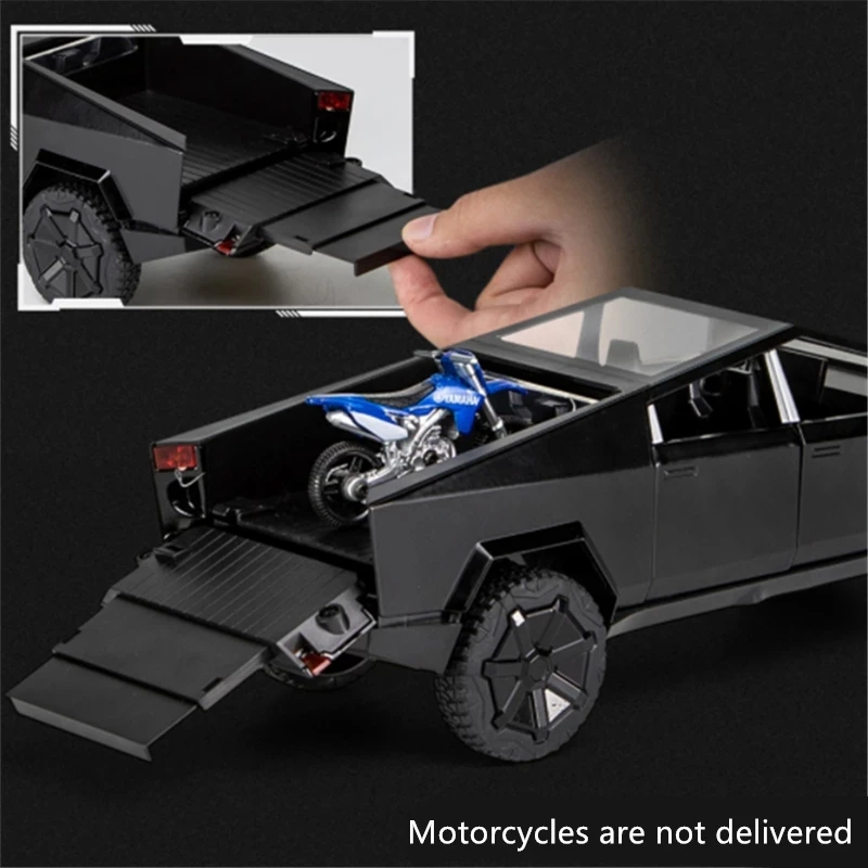 1:24 Tesla-Cybertruck пикап литая модель автомобиля из сплава игрушечный внедорожник