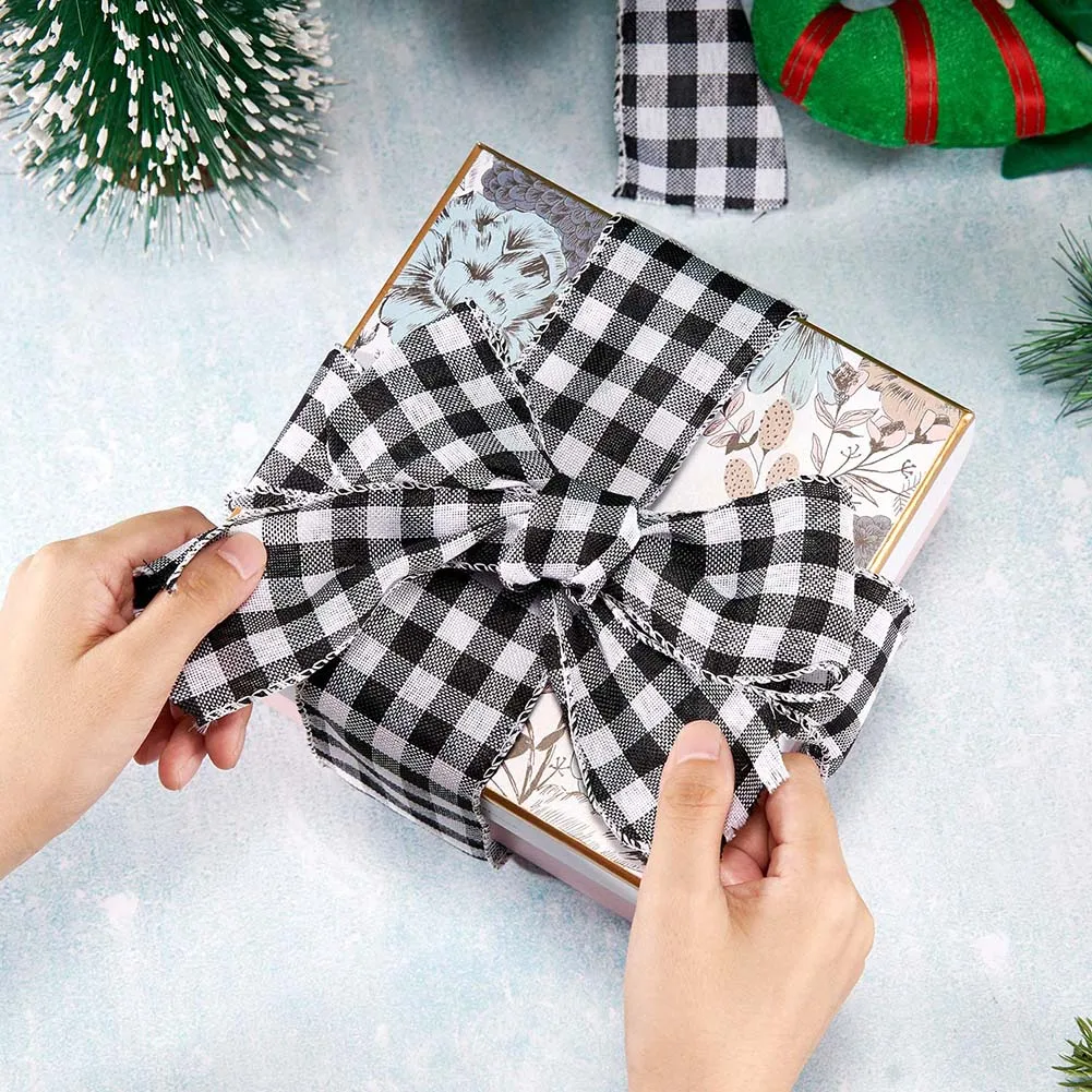 Горячая новинка 5 см/6 3 см широкая клетчатая лента для цветов сделай сам