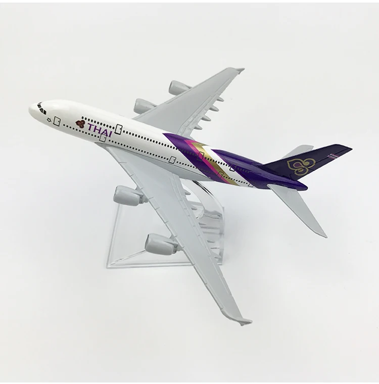 

16cm20cm Alloy Metal Air Thai A380 Airlines Airplane Model Thailand Airbus 380 Airways Plane Model Stand Aircraft Kids Gifts