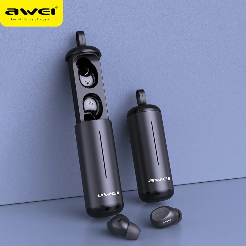 

AWEI T55 TWS Bluetooth 5.0 Wireless Earbuds In-ear Noise Canceling Gaming Wireless Sport Headset With Mic Drop shipping