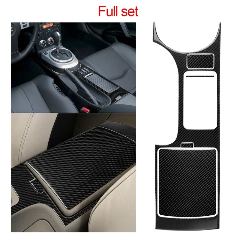 

Carbon fiber dashboard trim car gear storage armrest box sticker interior mouldings trims for Nissan 350Z 2006 2007 2008 2009