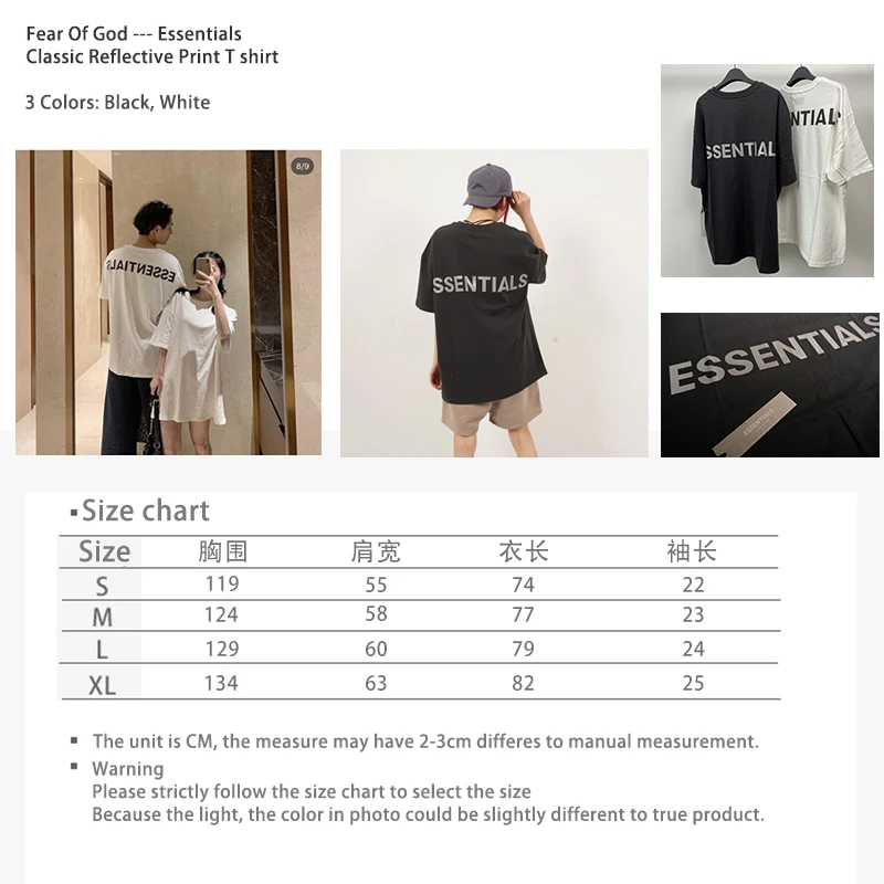 

2019 Classic T-shirt short long sleeve 100% 1:1 fog essentials Tshirt Kanye West Jerry Lorenzo Short Sleeve Tee