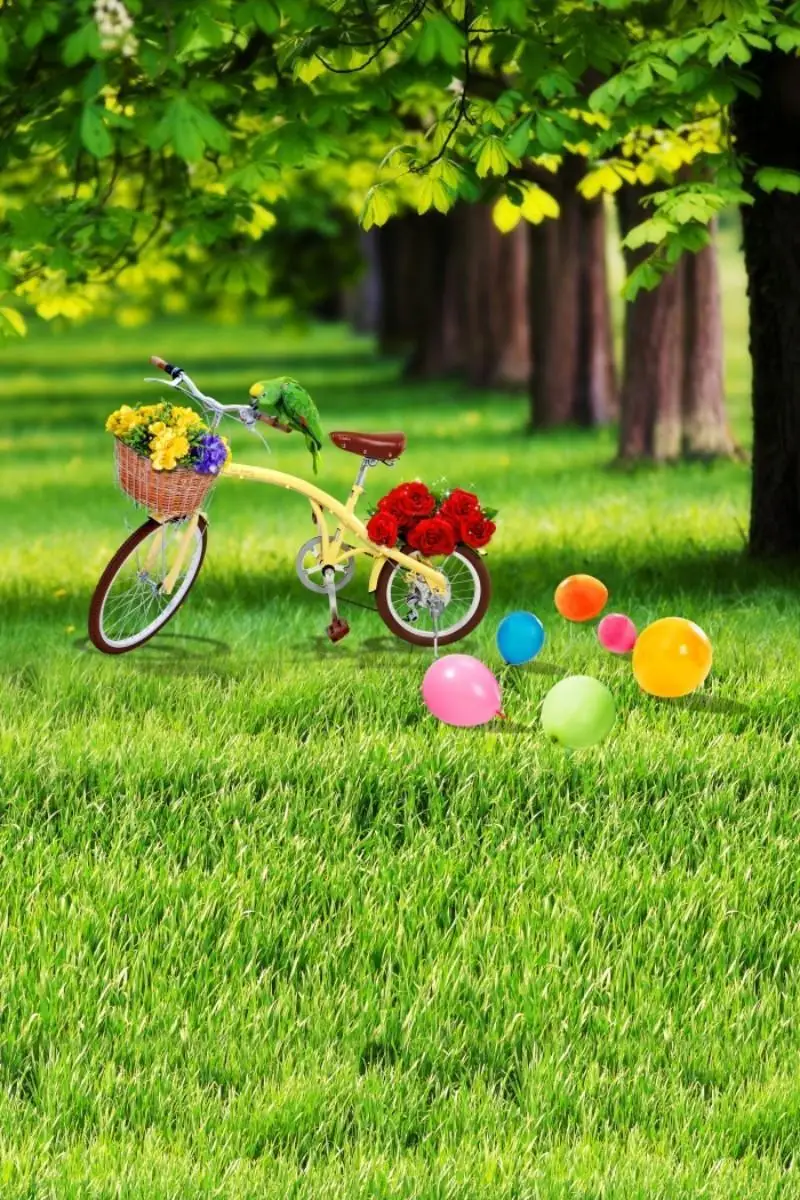 

Birthday Party Backdrops Green Hot Air Balloon Decor Kid Banner Photography Background Photo Studio Photozone