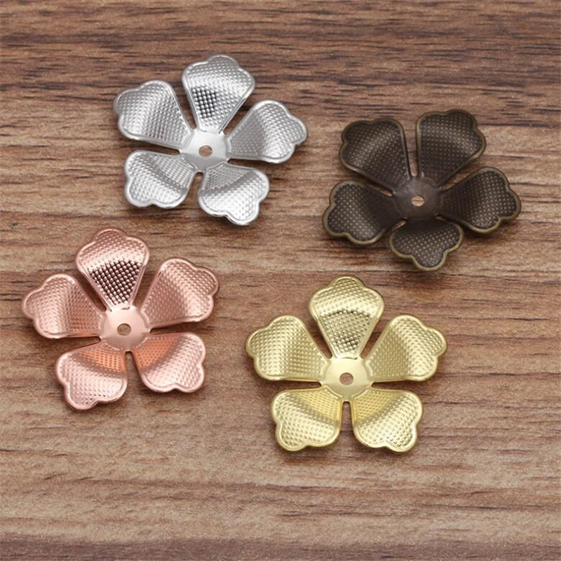 20pcs/lot 30mm Vintage Retro Flower Charms End Caps Bead Spacer DIY Necklace Handmade Findings | Украшения и аксессуары