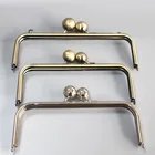 10 шт. в партии, металлическая бронзовая застежка с большим шариком siver 22x9 см или 25x9 см, русская ручная сумка, аксессуары, металлические рамки для кошелька