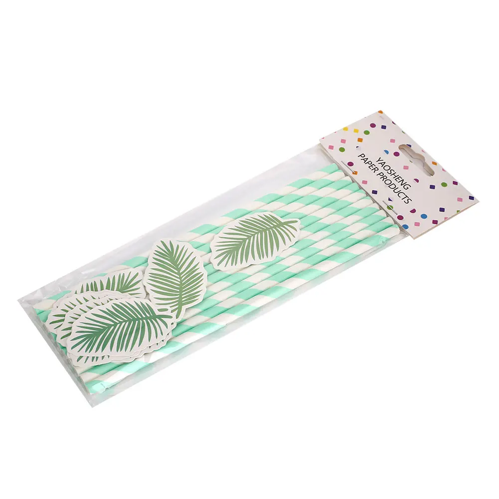 Соломинка для питья одноразовая соломинка детей тропические растения 10 шт.