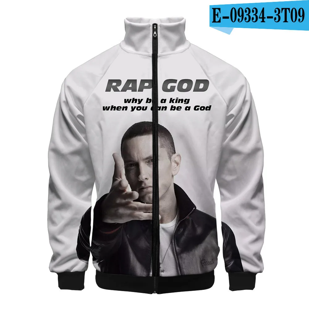 

Kpop Music to Be Murdered by Style Rap Singer Eminem 3D Colour Print Stand Collar 2020 Zipper Raglan Coat Autumn Sweatshirt Tops