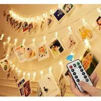 led clips string lights battery box fairy twinkle photo string lightremote control for bedroom wall wedding decor waterproof
