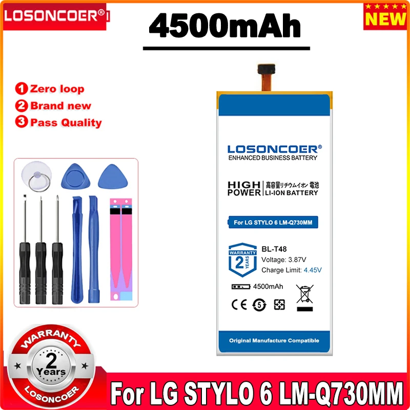 

Аккумулятор 4500 мА · ч BL-T49, BL-T48 BL-T12 для LG K510, K51S, LM-K410BMW, LM-K510BMW, LM-K510HM, STYLO 6, LM-Q730MM G pad 7,0, V400, V410