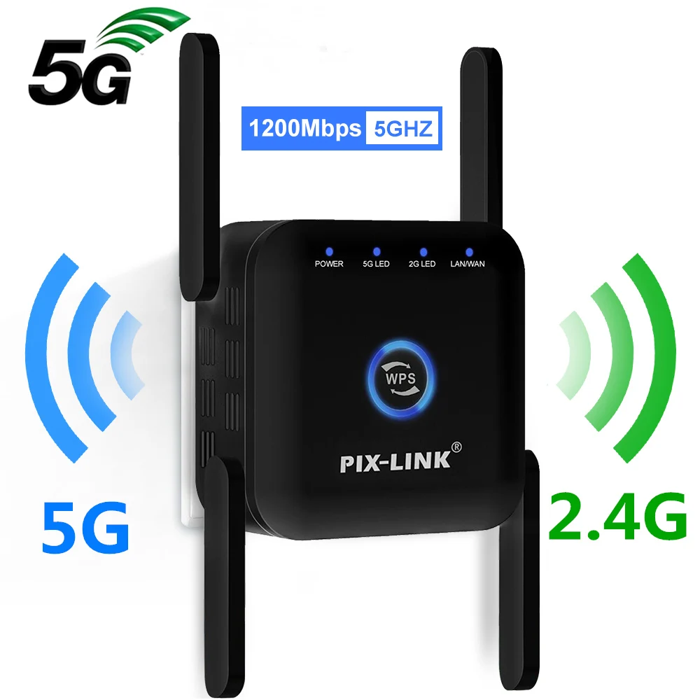 

5G WiFi Repeater WiFi Amplifier 5Ghz WiFi Long Range Extender 1200M Wireless Wi Fi Booster Home Wi-Fi Internet Signal Amplifier