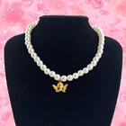 Y2K ювелирные изделия Жемчужное сердце крест ангел ожерелье для женщин 90s эстетика Harajuku винтажное ожерелье очаровательные подарки на день рождения Новинка