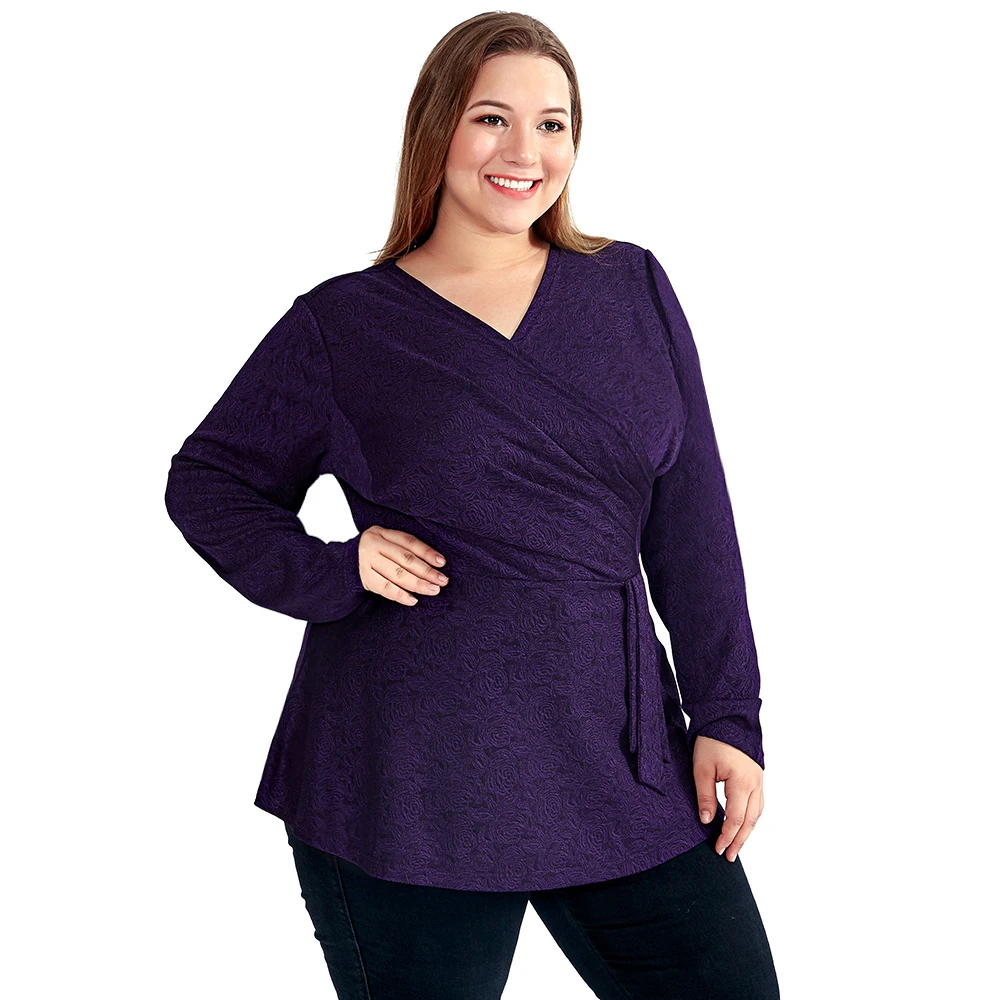 Женские Модные Большие футболки с v образным вырезом невидимая текстура блуза