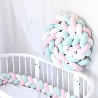 2m3m3 5m length newborn baby bed bumper knotted braid pillow baby bed fence protector crib bumper baby room decor zt26
