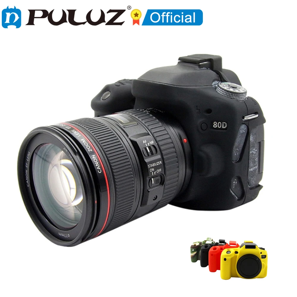 Мягкий силиконовый защитный чехол PULUZ для Canon EOS 1300D 1500D 77D 800D 80D 6D 5D Mark IV 5D3 650D 700D
