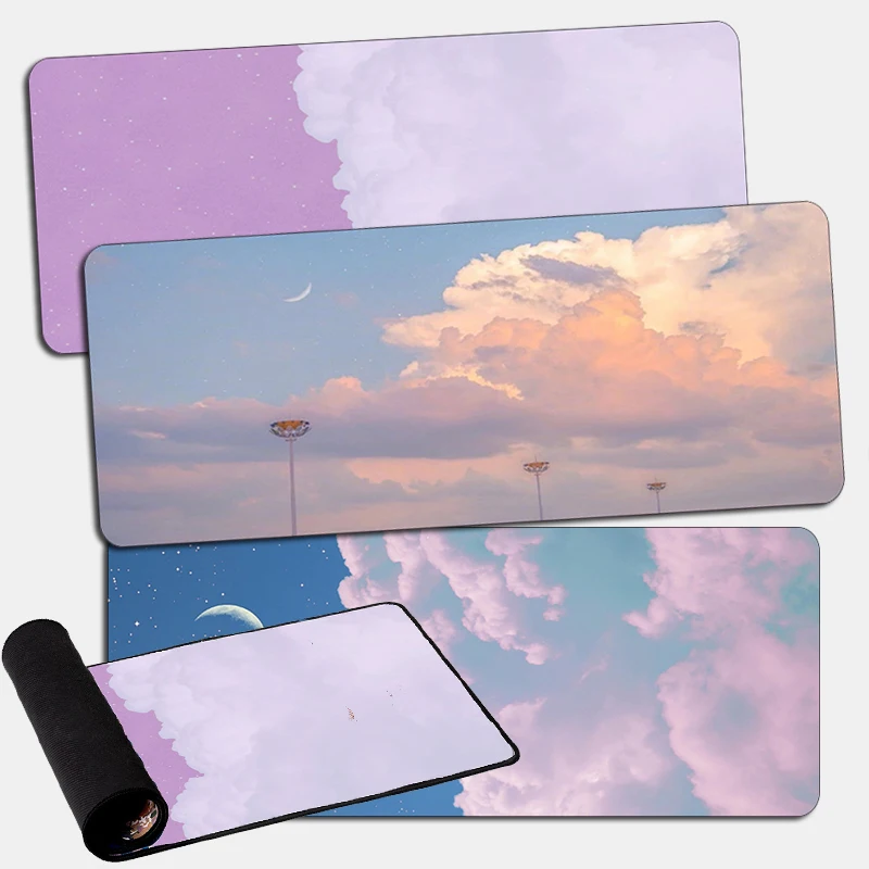 

Purple Mouse Pad Cloud Sky Desk Mat Dirt-Resistant Fashion Wrist Rest Pad Large Gaming Accessories 80x30cm Gaming Computer Pad