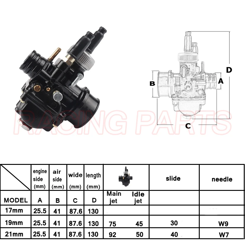 Карбюратор для гоночного мотоцикла Carb 17 мм 19 21 Реплика Dellorto PHBG Yamaha KTM Puch Zuma BWS100
