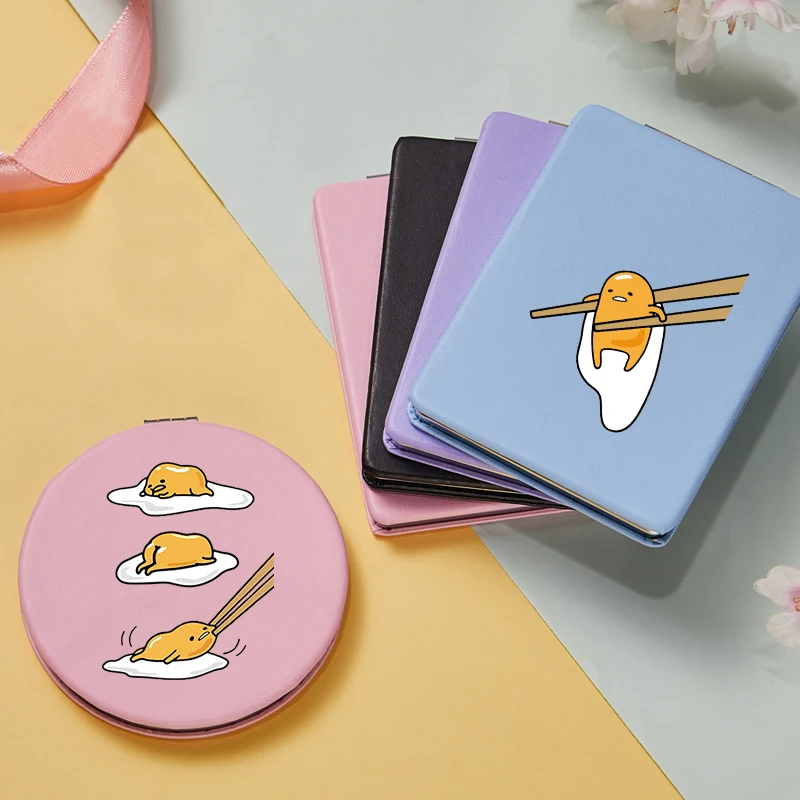 Милое зеркало для макияжа с изображением яиц девочек портативное мини