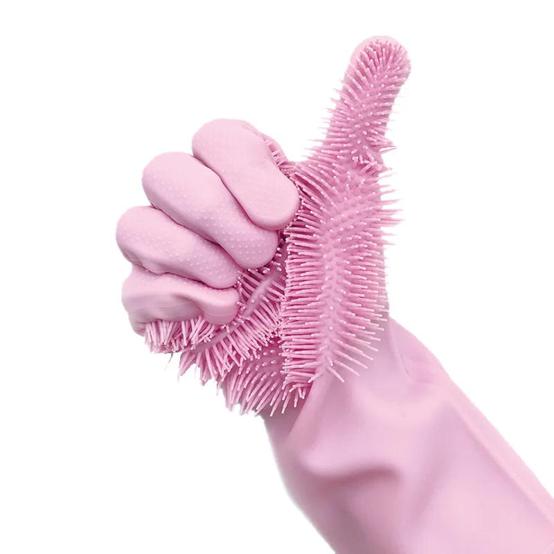 Скраб для мытья посуды перчатки чистки Волшебные силиконовые резиновые Щетка