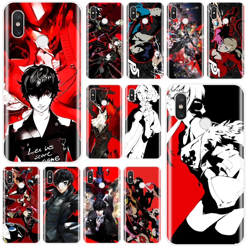 Чехол для телефона p5 P Persona 5 из ТПУ Для xiaomi 4 4S 5S PLUS 5C 6 6X 8 8Pro 8SE 8lite 9 9SE MAX 2 3 3Pro|Бамперы|