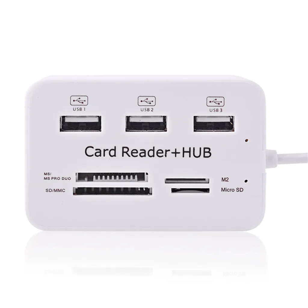 Usb концентратор зарядная станция для телефона высокоскоростной USB 2,0 концентратор 3 порта с кардридером мини концентратор USB комбо все в одном FW3