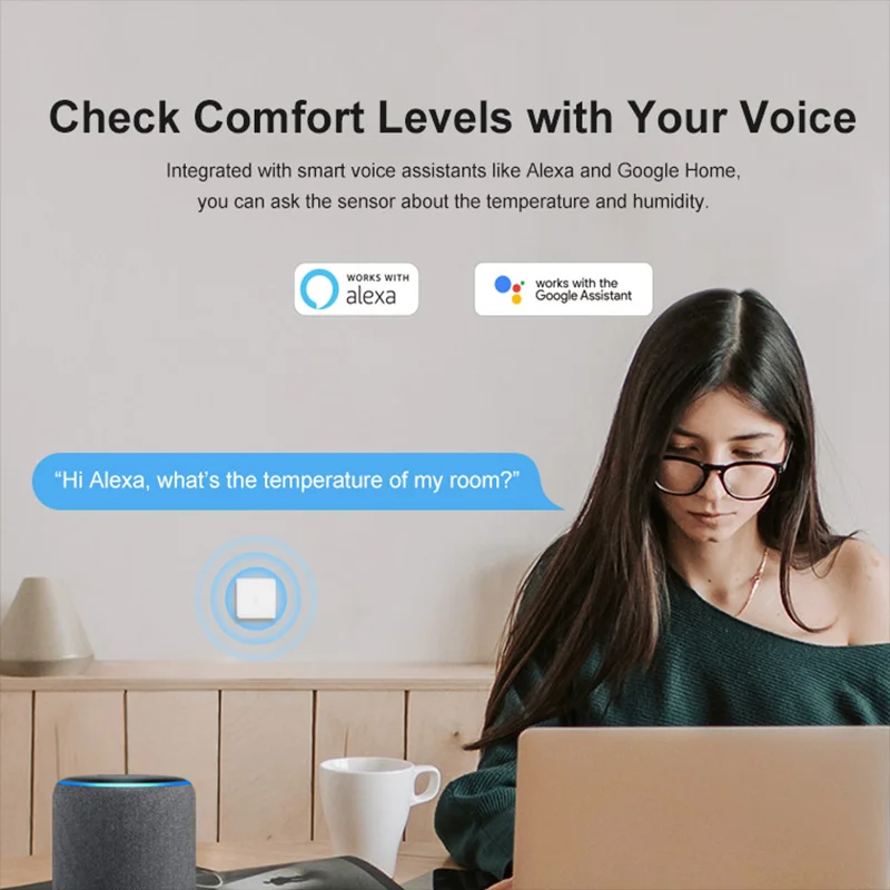 Датчик температуры и влажности SONOFF SNZB-02 ZigBee умный дом eWeLink приложение для
