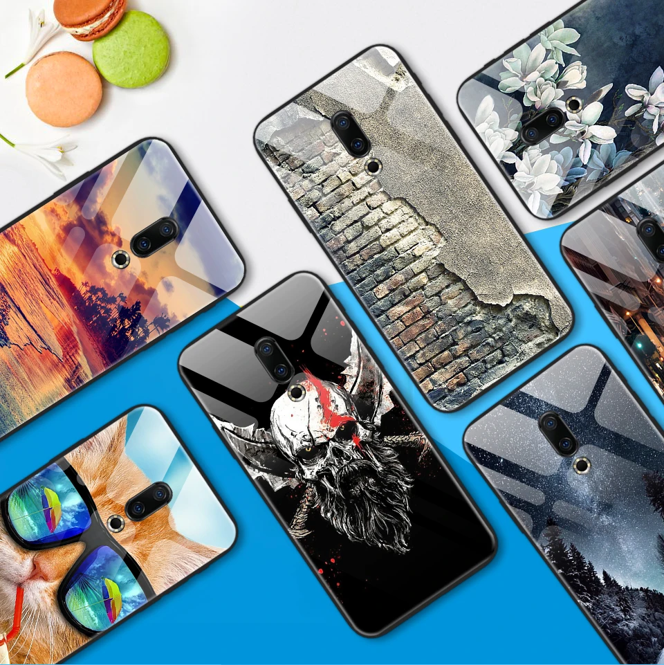 Для Meizu M882Q M892Q M872Q чехол для телефона Meizu M6T звездный узор закаленное стекло Жесткий чехол для Meizu 16Plus 16S 16X TPU оболочка