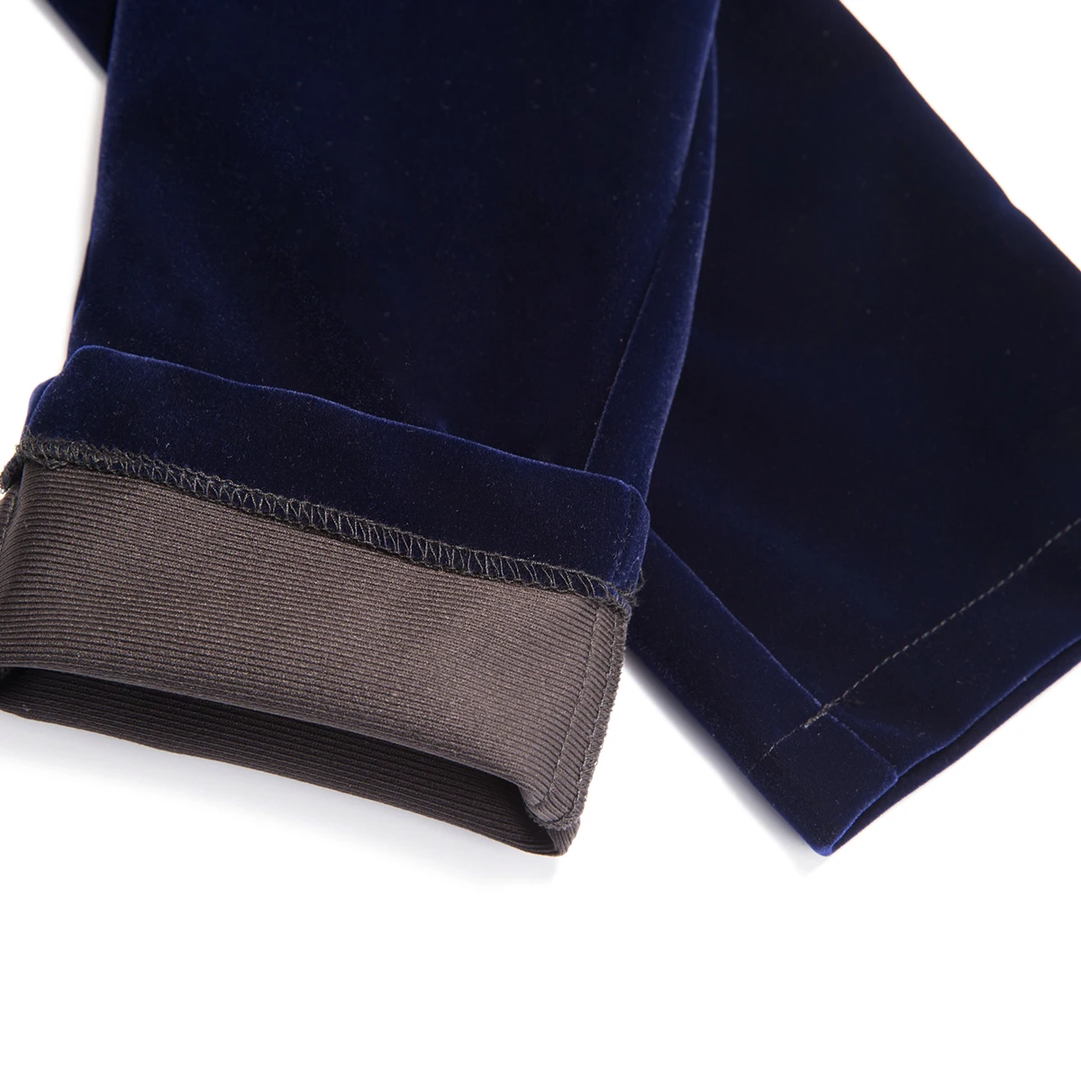 Женский элегантный офисный костюм бархатный пиджак с длинными рукавами синего