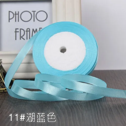 No 11 Aqua 6 мм 1 см 1,5 см 2 см 2,5 см 4 5 см атласными лентами DIY искусственный шелк розы Ремесла поставок швейной фурнитуры Скрапбукинг Материал - Цвет: No 11 Aqua
