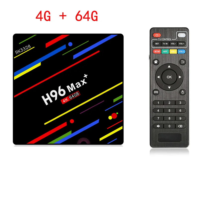 4G 64G Normal remote H96 MAX Plus Smart tv Box Android 9,0 4 Гб 64 Гб Rockchip RK3328 5G Wifi H.265 4K Youtube Netflix Google Play IP tv медиаплеер - Цвет: 4G 64G Normal remote
