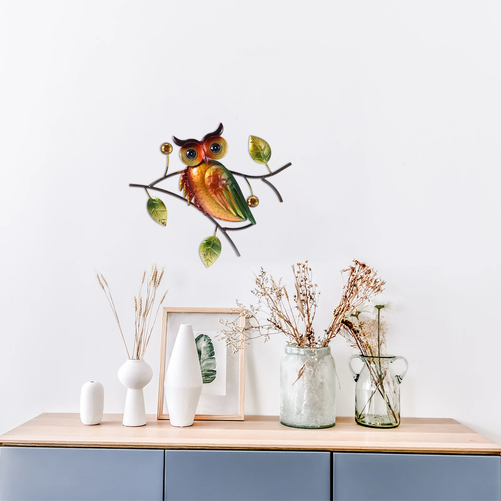 Настенное украшение в виде совы подвесное железная настенная декорация для дома