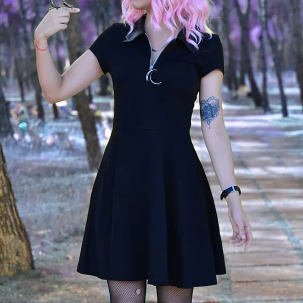 Готическое мини платье женские Костюмные платья для косплея в стиле панк кожаные