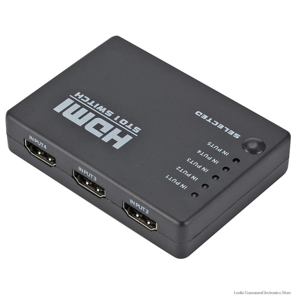 Мини порт с ИК пультом дистанционного управления 5 портов HDMI совместимый