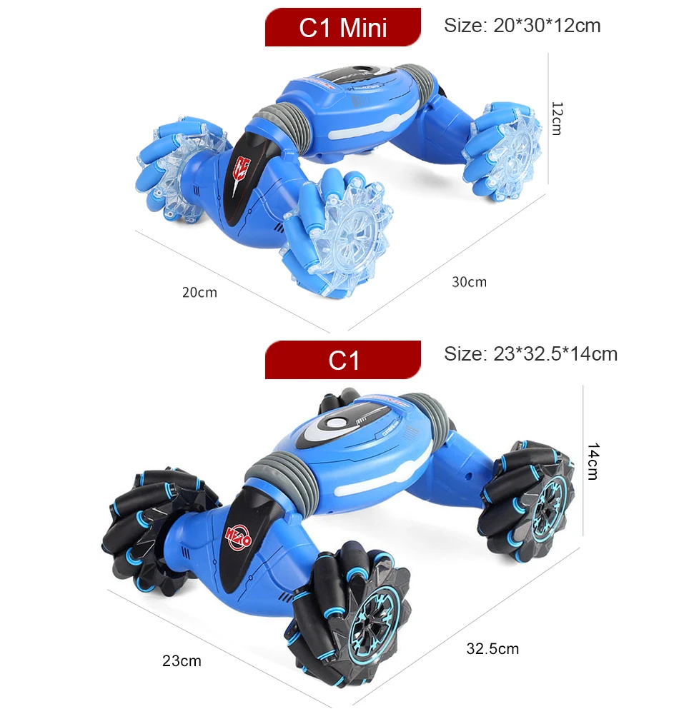Murah Sensor Gerakan Remote Control Jam Tangan Mobil Putar Remote Control Lampu Mobil Musik Drift Off-Road Mainan Mobil Stunt Deformasi Mobil