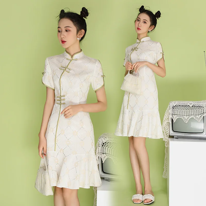 

Cheongsam Female Young Girl Retro Sexy Everyday Wear Improved Dress Fairy Dress Chinese Dress Qipao Wedding Oriental Wedding