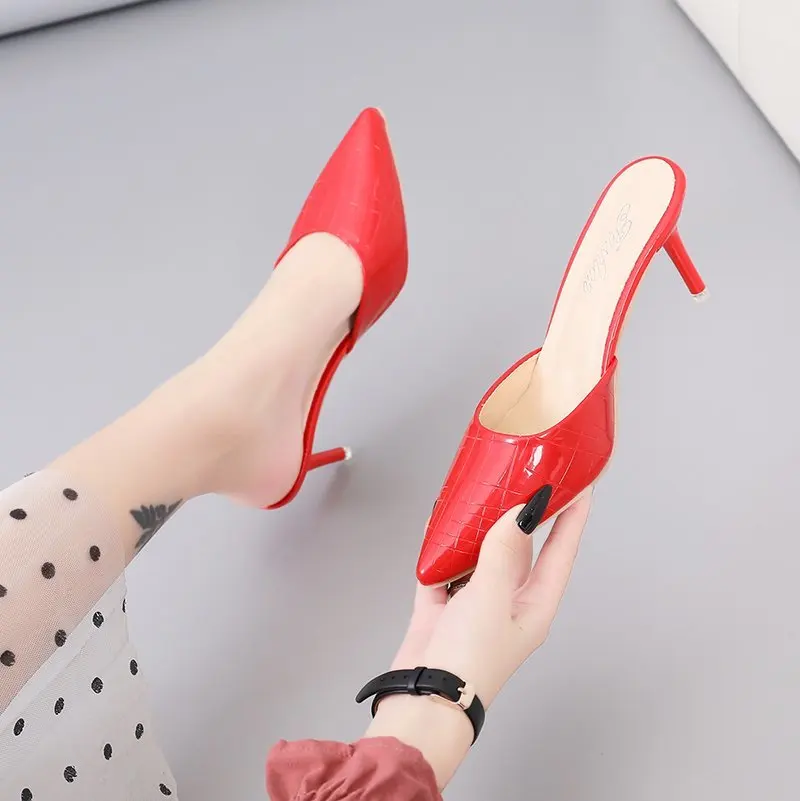 

Mature New Baotou Women's Slippers Fashion Simple and Elegant All-match Sexy Outer Wear Casual Women's Slippers 2021