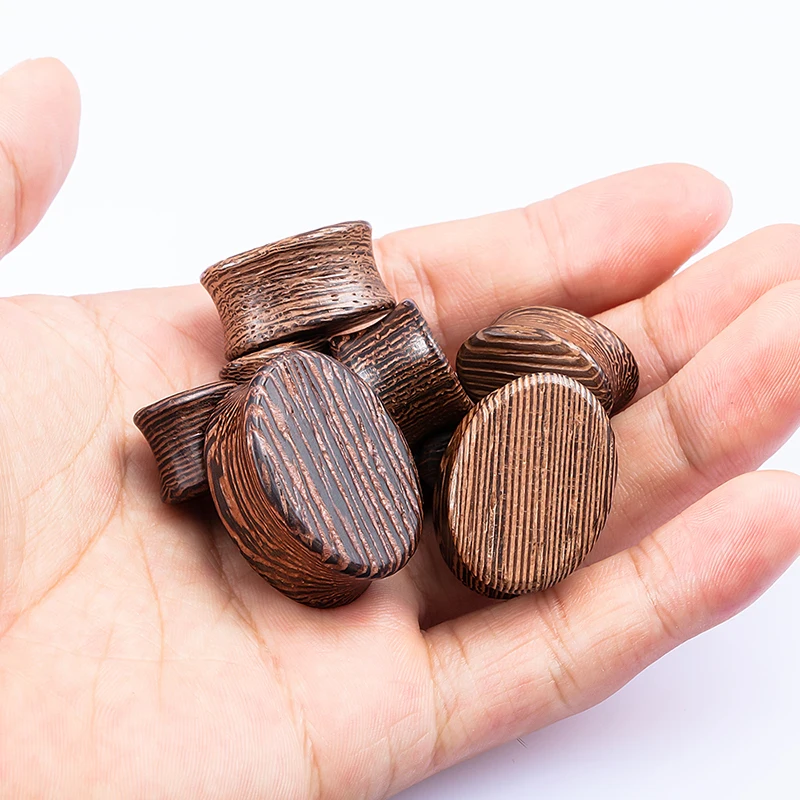 2 шт. деревянные затычки для ушей и серьги-туннели пирсинг носилки серьги