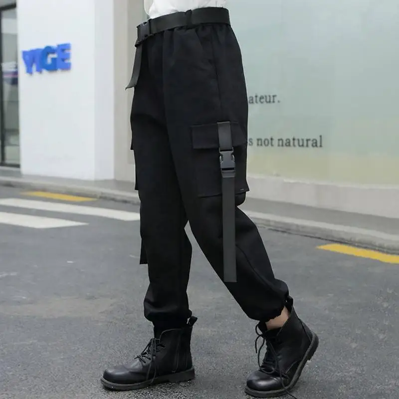 Новинка весна осень 2020 модные брюки с высокой талией для девочек повседневные