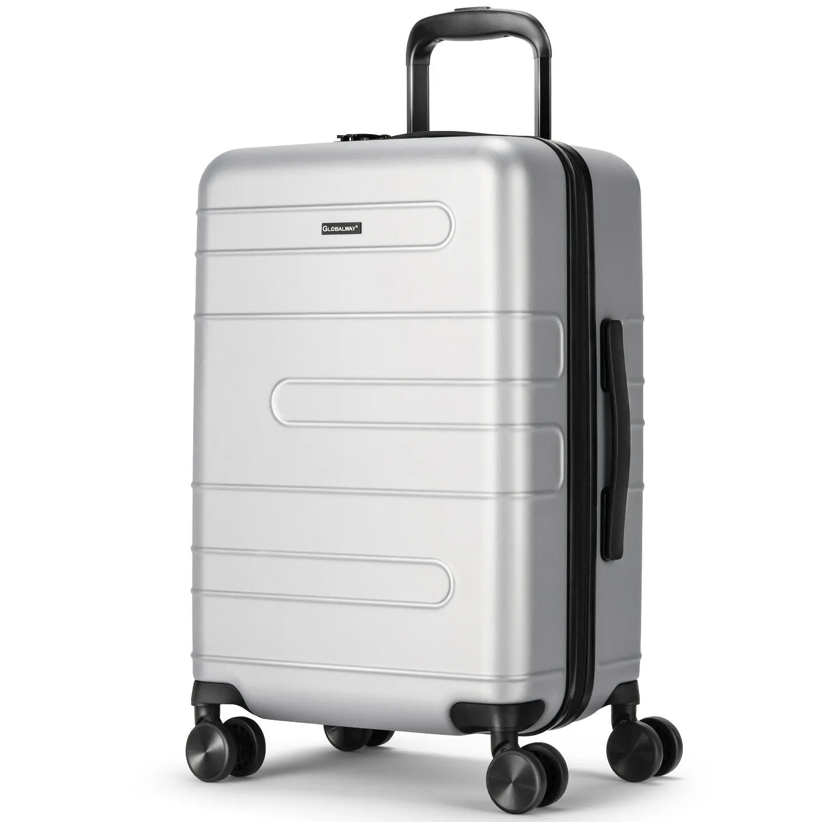 Hardside Suitcase W/spinner Wheel&amp;tsa Lock Silver Bl1000