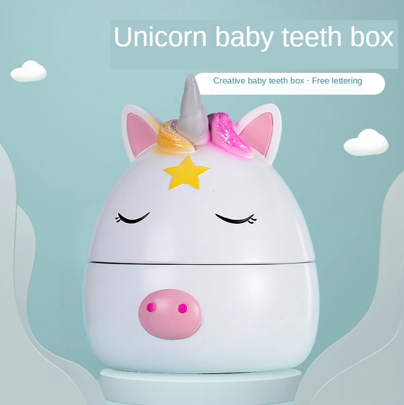 Deciduous teeth Memorial Box Girl tooth preservation box lovely children's teeth collection box baby tooth drop storage b
