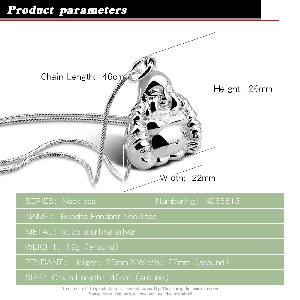 Оптовая продажа 100% 925 стерлингового серебра ювелирные изделия Буддизм сплошной