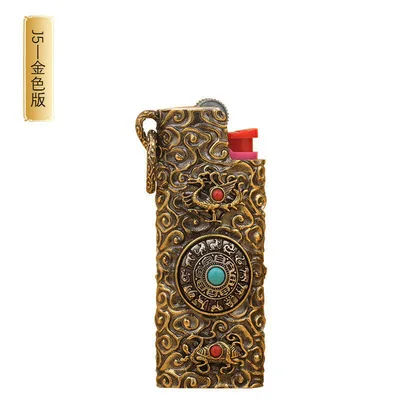 

Jiugong Sixiang pure copper fire case J3 lighter personality disposable movement J5 lighter case