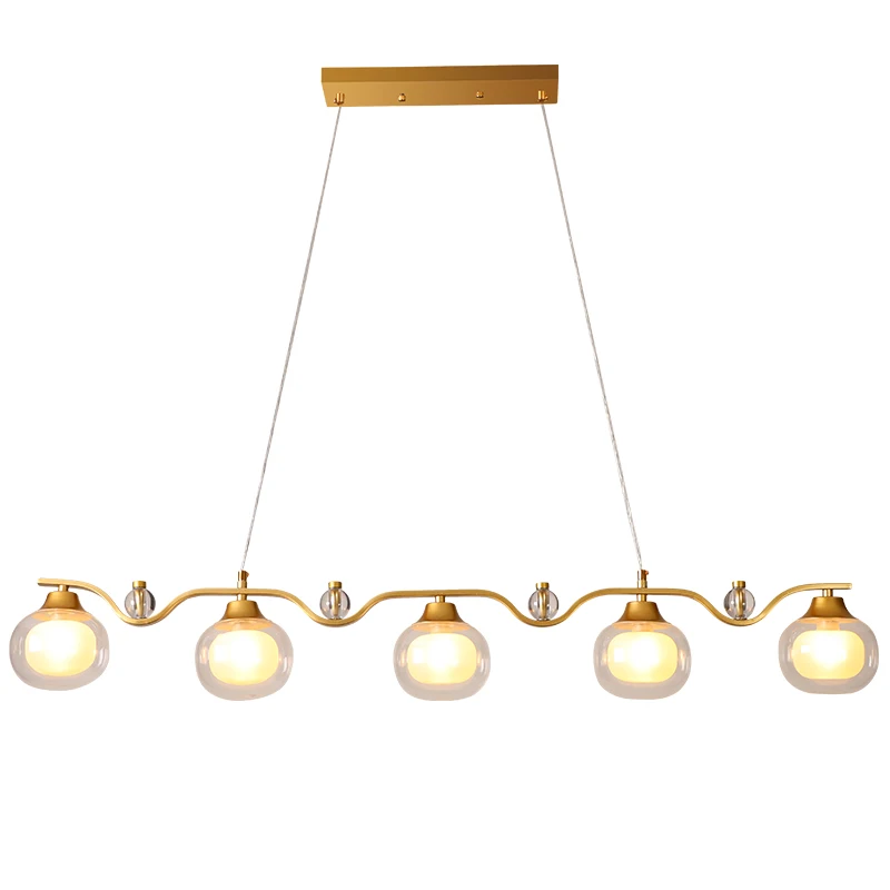 

Minimalist Postmodern Luxury Magic Bean Restaurant Chandelier Wrought Glass G9 Light Bulb Living Room Bar Cafe Long Chandelier