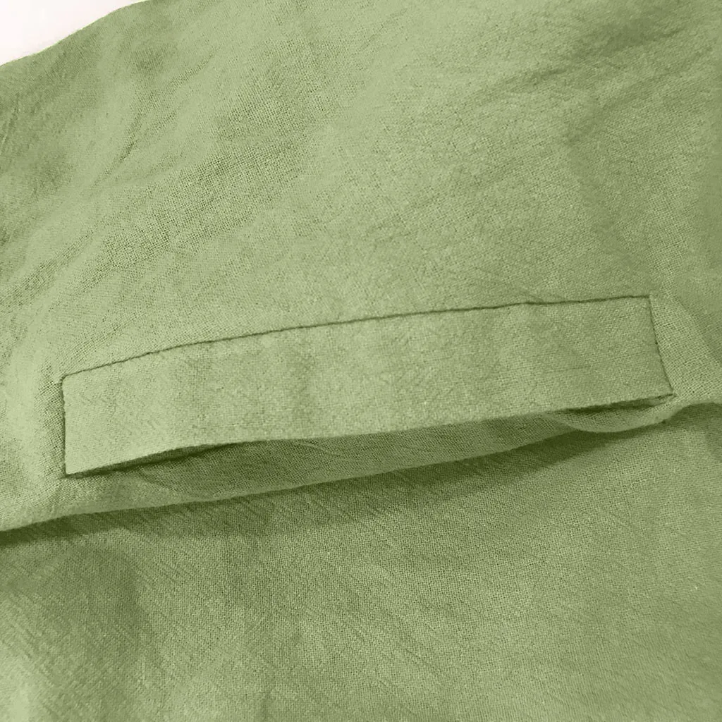 

Women Loose VoguePants Summer Streetwear High Waist Pants Elastic Waist Cotton And Linen Trousers With Pocket Female Vintage