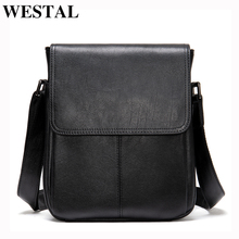 Westal-bolso de hombro de cuero genuino para hombre...
