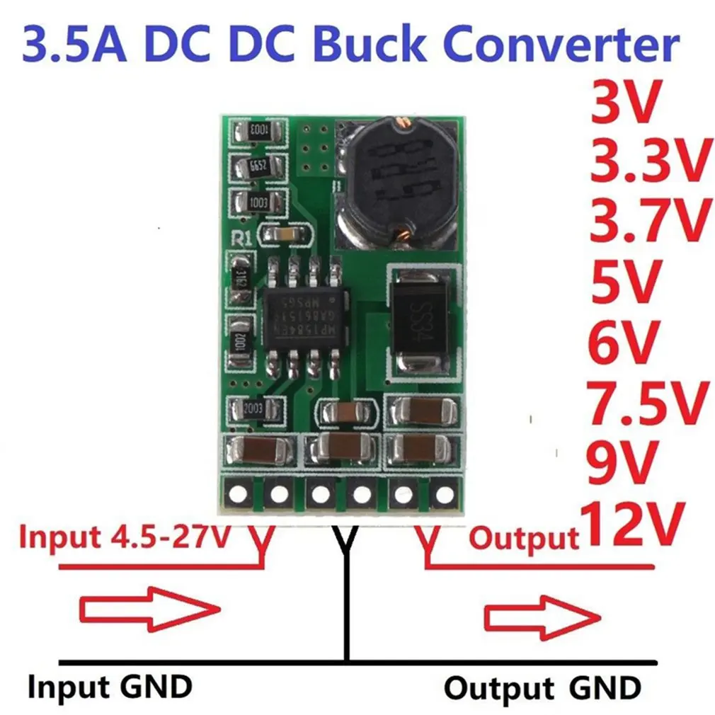 

3.5A DC-DC Converter Module 5-27V Step Down Voltage Regulator Board To 3V Buck Converter Module Step Down Output Module
