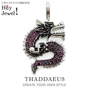 Кулон с красным драконом, из серебра 2019 пробы, в европейском этническом стиле, зима 925