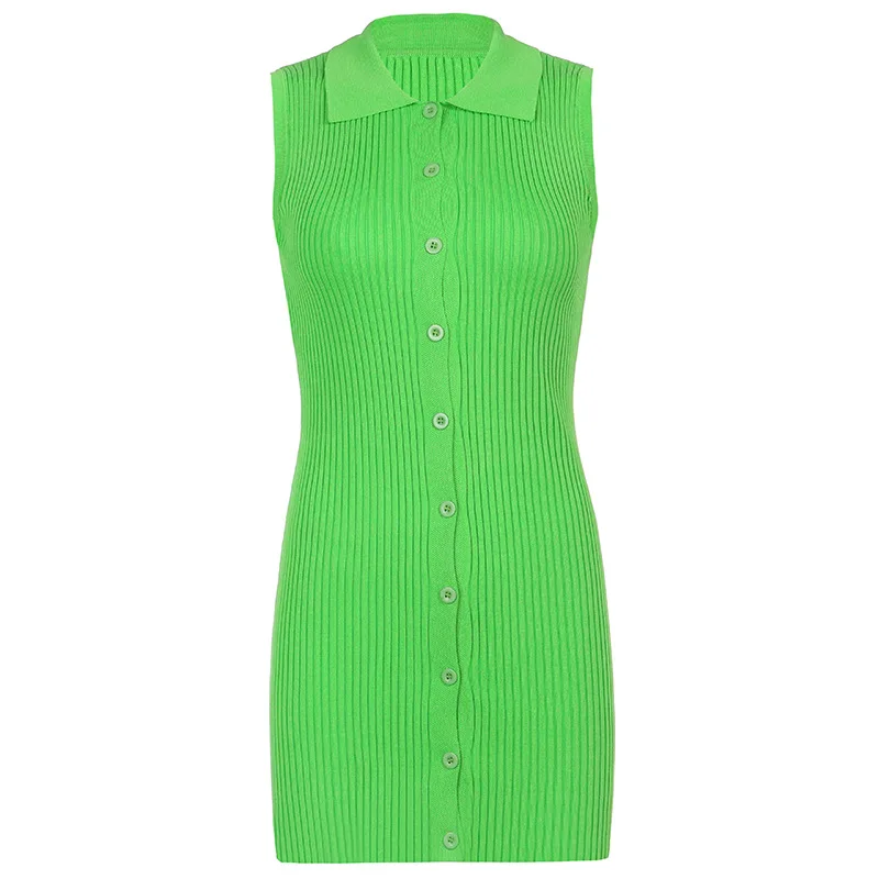 

Woolen Skirt Female 2021 Summer New Female Skirt Fashion Grass Green Breasted Lapel Vest Skirt Female Bag Hip Skirt