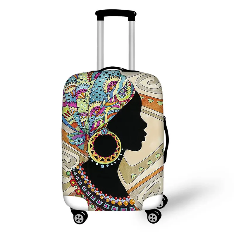Africa Beautiful Girl Pattern New Style Elestic Dust Waterproof Travel Luggage Cover For 18-32 Inch Protective Suitcase Cover