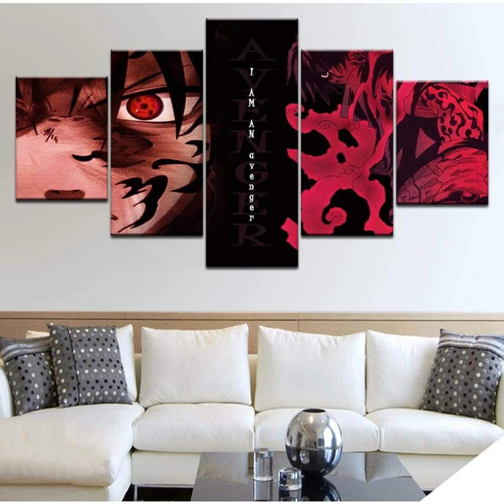 

5 Piece Wall Art Canvas Anime Manga Pictures Ninja Figure Posters Home Living Room & Bedroom The Wall Decoration Paintings